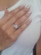 2CT Cushion Cut Certified Lab-Grown Diamond Solitaire Engagement Ring - JBR Jeweler