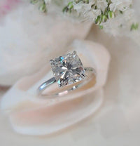 2CT Cushion Cut Certified Lab-Grown Diamond Solitaire Engagement Ring - JBR Jeweler