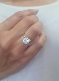 2CT Cushion Cut Certified Lab-Grown Diamond Solitaire Engagement Ring - JBR Jeweler