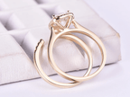 2CT Cushion Moissanite Ring Sets With Open-End Diamond band - JBR Jeweler