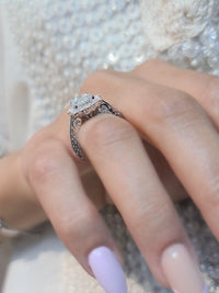 2Ct Halo Oval Shaped Vintage inspired Moissanite Diamond Engagement Ring - JBR Jeweler