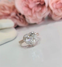 2CT Heart Cut Halo Certified Lab-Grown Diamond Engagement Ring - JBR Jeweler