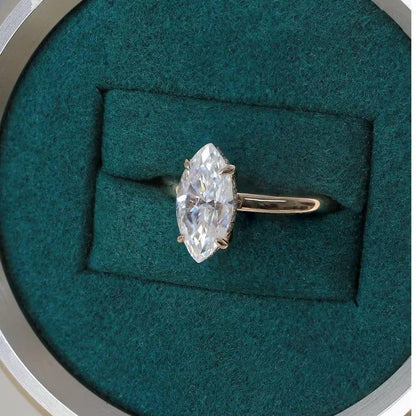 2CT Marquise Cut Solitaire Moissanite Engagement Ring for Her - JBR Jeweler