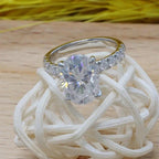 2Ct Oval Cut Lab Grown-CVD Solitaire Under Halo Engagement Ring - JBR Jeweler