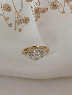 2CT Oval Cut Side Marquise Lab-Grown Diamond Engagement Ring - JBR Jeweler