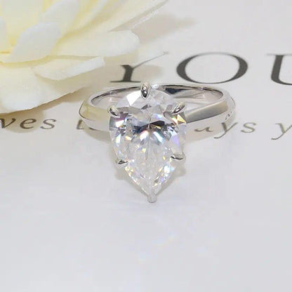 2Ct Pear Cut Lab Grown-CVD Diamond Solitaire Engagement Ring - JBR Jeweler