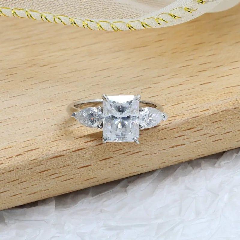 2Ct Radiant Cut Lab Grown Diamond Three Stone Engagement Ring - JBR Jeweler