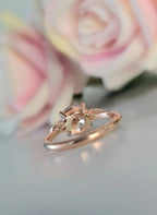 2CT Round Cut Three Stone Moissanite Engagement Promise Ring - JBR Jeweler