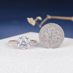 2CT Round Cut Unique Flower Love Promise Moissanite Engagement Ring - JBR Jeweler