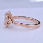 2ct Vintage Halo Oval Cut Rose Gold Promise Moissanite Engagement Ring - JBR Jeweler
