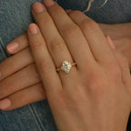 2ct Vintage Halo Oval Cut Rose Gold Promise Moissanite Engagement Ring - JBR Jeweler