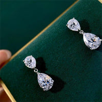 3.00 TCW Pear Cut Moissanite Drop Earring - JBR Jeweler