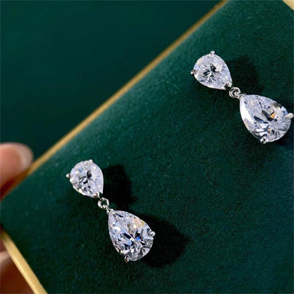 3.00 TCW Pear Cut Moissanite Drop Earring - JBR Jeweler