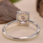 JBR Jeweler Moissanite Engagement Ring 3.00CT Cushion Cut Hidden Halo Wedding White Gold Moissanite Engagement Ring