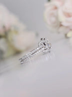 3.00ct Cushion cut Moissanite Halo Solitaire Engagement Ring - JBR Jeweler