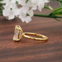 3.0CT Emerald Shaped Diamond Moissanite Solitaire Engagement Ring - JBR Jeweler