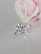 3.30CT Radiant Cut under Halo White Gold Moissanite Engagement Ring - JBR Jeweler