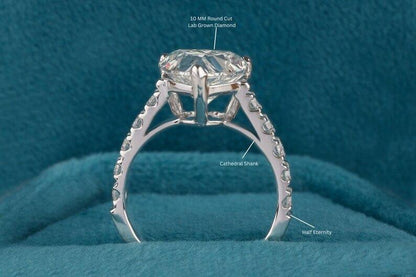 3.50CT Heart Lab-Grown Diamond Solitaire Engagement Ring - JBR Jeweler