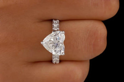 3.50CT Heart Lab-Grown Diamond Solitaire Engagement Ring - JBR Jeweler