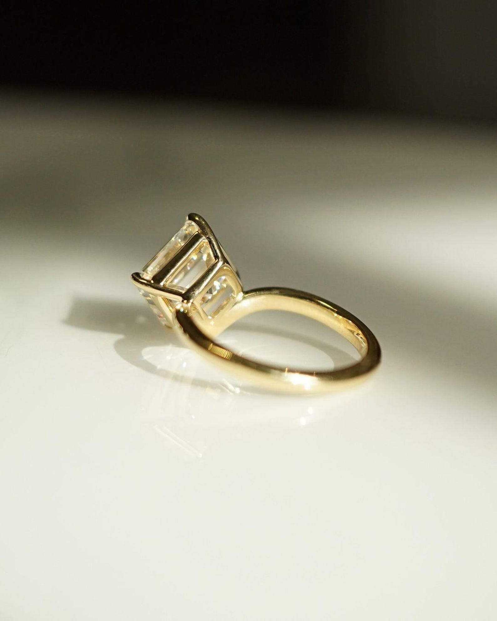 Shine bright with a 3.00 CT Asscher lab engagement ring