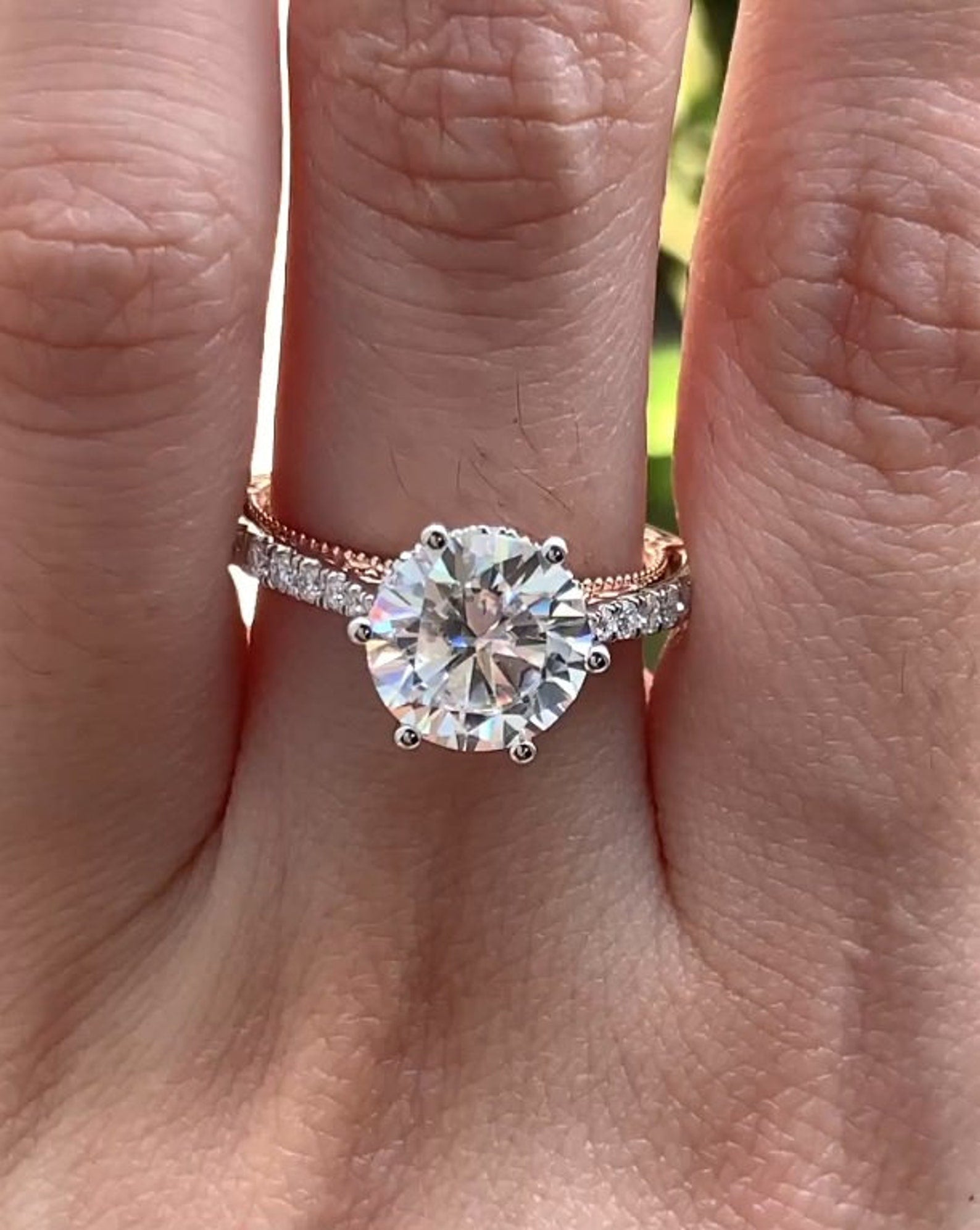 3.00 CT round lab diamond ring for a timeless promise