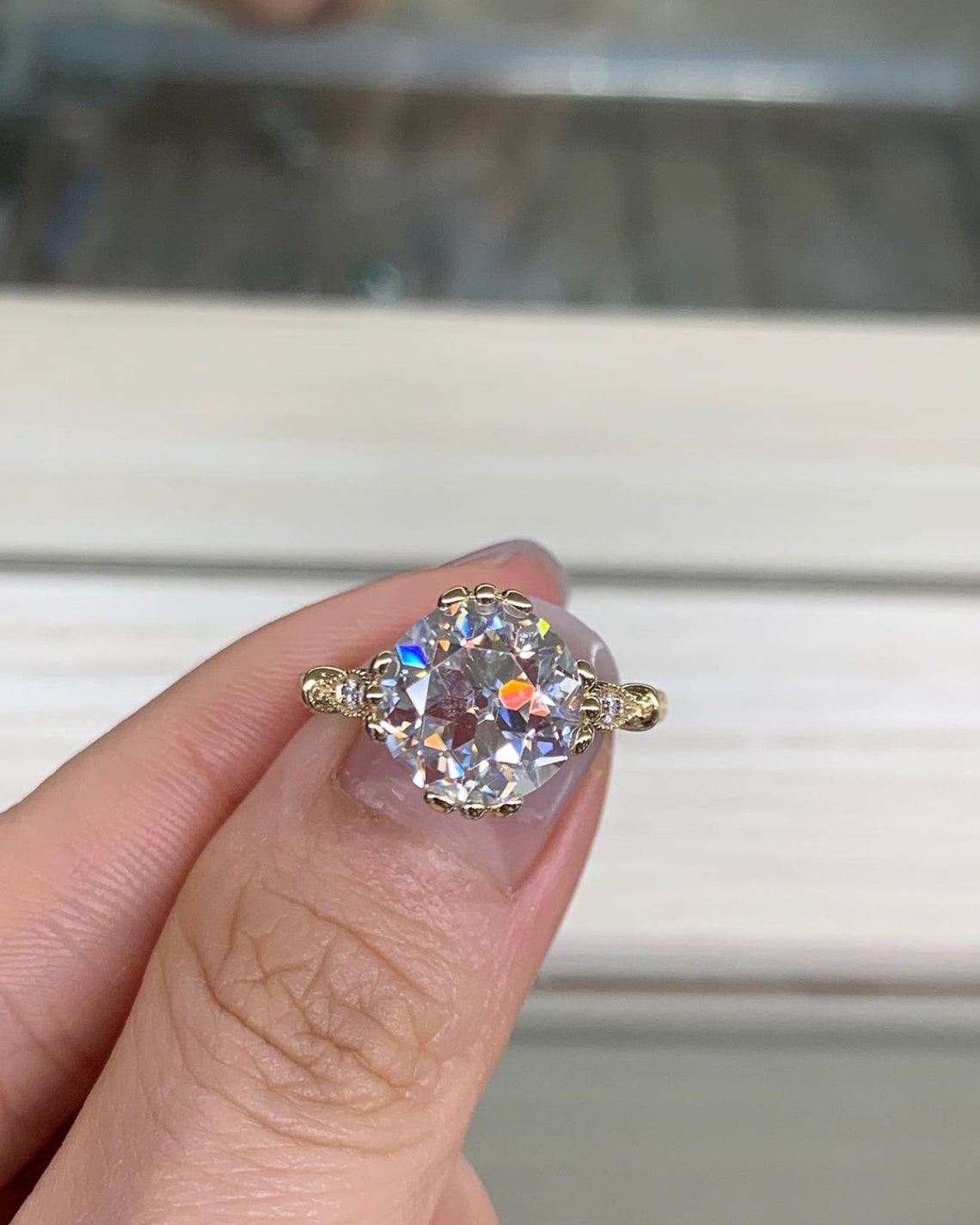 3.70 CT Art Deco Lab-Grown Diamond Engagement Ring for Women