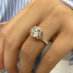 3.99 Ct Lab Grown Round Cut Accented Solid 14k Gold Split Shank Diamond Engagement Ring - JBR Jeweler
