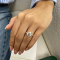 3.99 Ct Lab Grown Round Cut Accented Solid 14k Gold Split Shank Diamond Engagement Ring - JBR Jeweler
