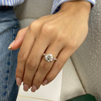 3.99 Ct Lab Grown Round Cut Accented Solid 14k Gold Split Shank Diamond Engagement Ring - JBR Jeweler