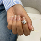 3.99 Ct Lab Grown Round Cut Accented Solid 14k Gold Split Shank Diamond Engagement Ring - JBR Jeweler