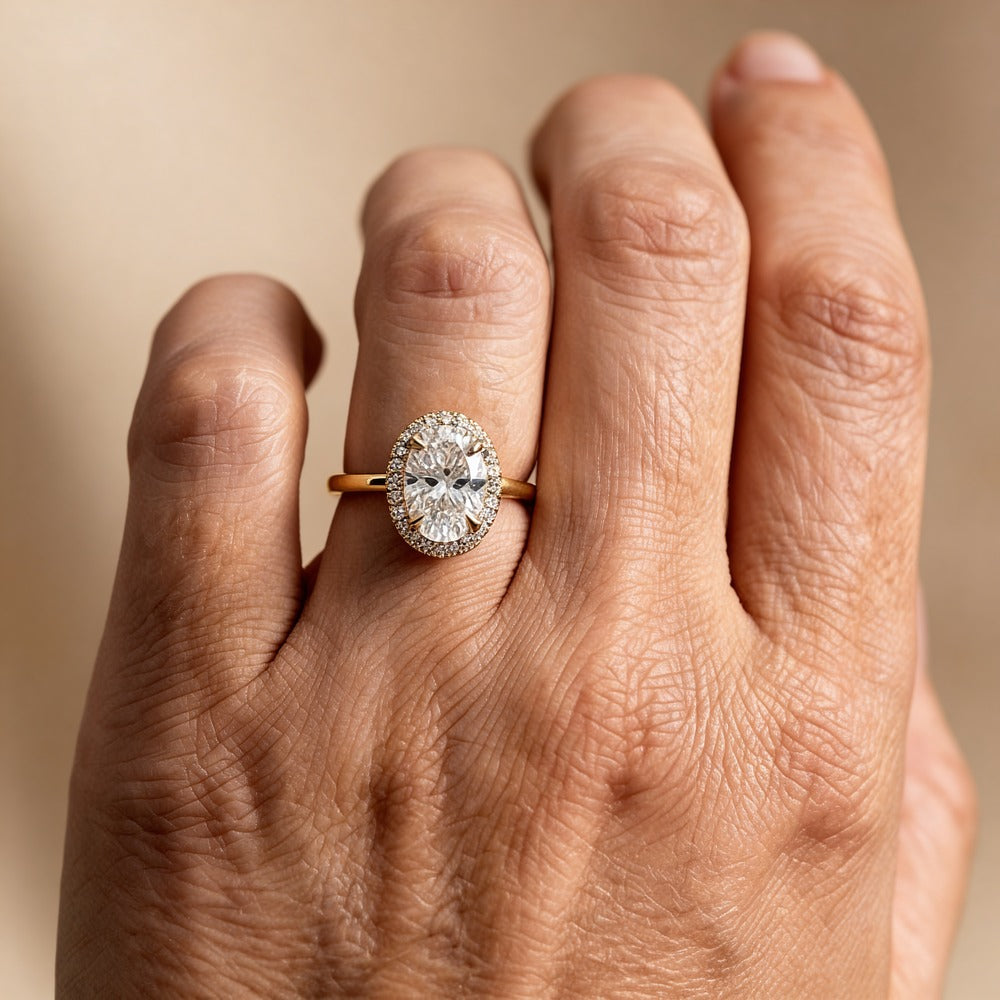 3 carat oval halo ring – engagement gift for her