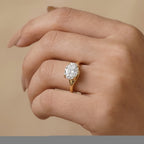 Curved design oval moissanite proposal ring for her
