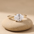 3 CT oval moissanite proposal ring front view