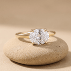 3 CT oval moissanite proposal ring front view