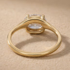 Conflict-free oval moissanite ring top view