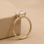 Curved design oval moissanite proposal ring for her