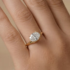 3 CT Oval Moissanite proposal Ring - East-West Curved Design