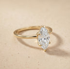 Marquise solitaire engagement ring side profile view