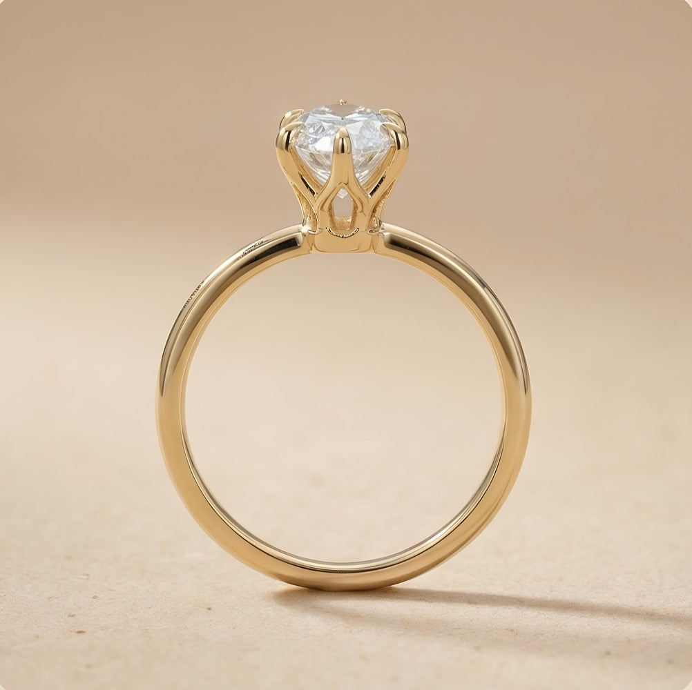 IGI certified 3 ct marquise diamond ring top view