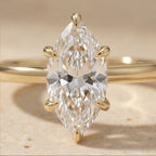 3 carat marquise solitaire lab grown diamond ring front view
