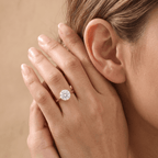 Six prong setting showcasing round lab grown diamond