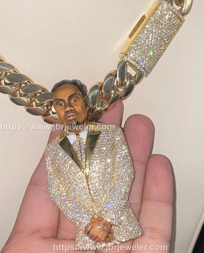 3D Emaille Rapper Herren VVS Moissanite Custom voll Iced Out Anhänger