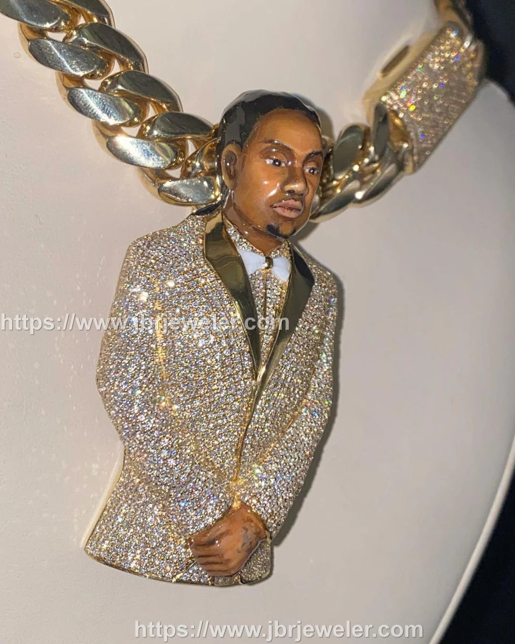 3D Enamel Rapper Men's VVS Moissanite Custom Fully Iced out Pendant - JBR Jeweler