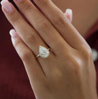 Elegant 3 CT Pear Lab Diamond Engagement & Wedding Ring