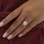 Sparkling 3 CT Pear Lab Diamond Halo Wedding Set