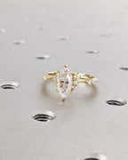 Modern Vintage 3 CT Marquise Lab Diamond Engagement Ring