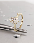 3 CT Marquise Lab Diamond Ring with Romantic Flair