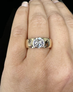 3 CT Round Lab Diamond Solitaire in Elegant Semi-Bezel Setting