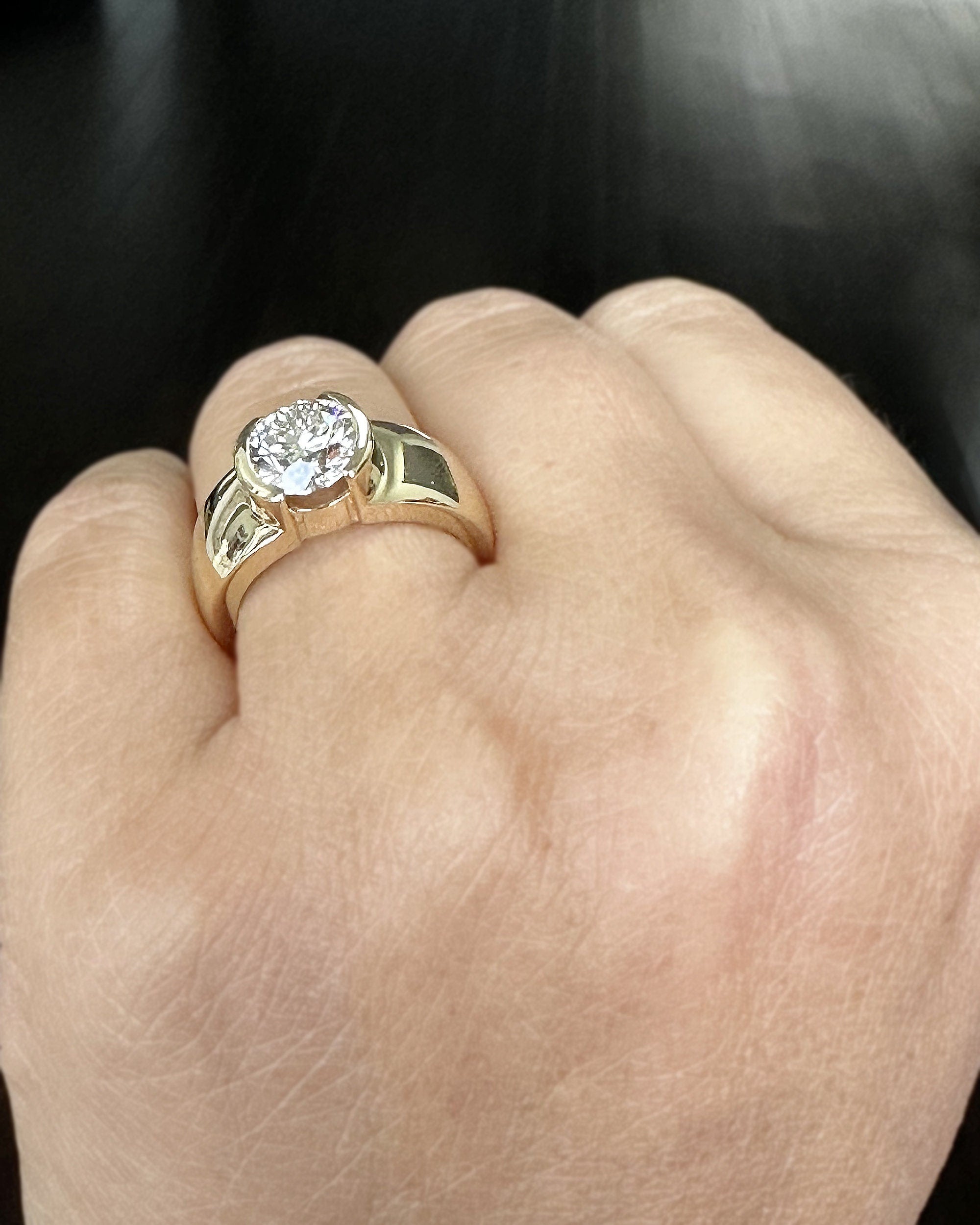 Minimalist 3 CT Lab-Grown Diamond Ring in Bezel Design