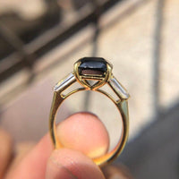 3CT Cushion Cut Black Moissanite Diamond Promise Ring - JBR Jeweler